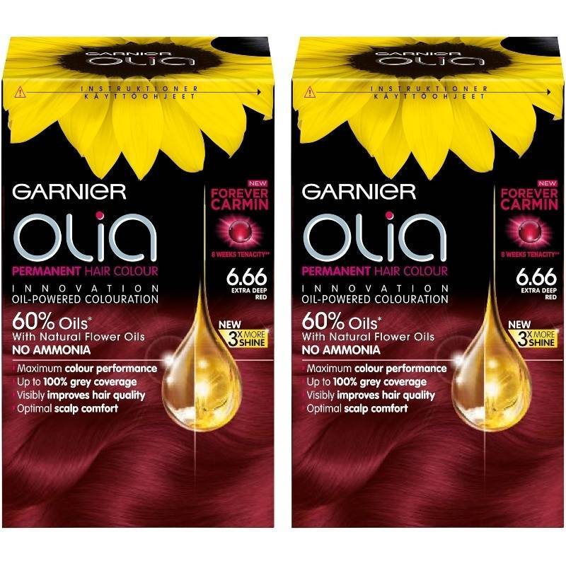 2 X Garnier Olia 6 66 Extra Deep Red