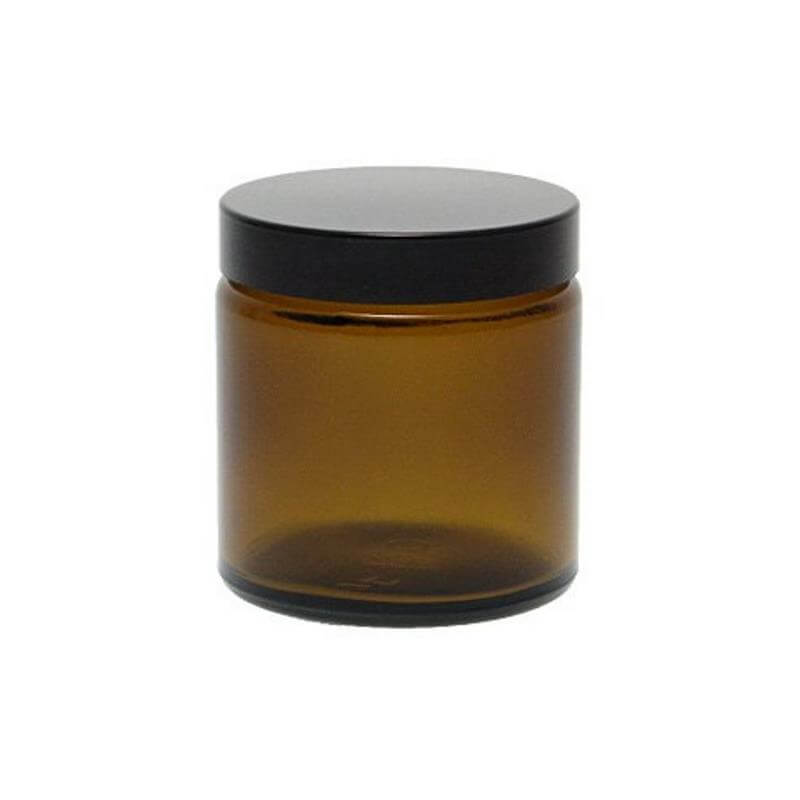 120 Ml  Brun Glas Bøtte M  Sort Låg