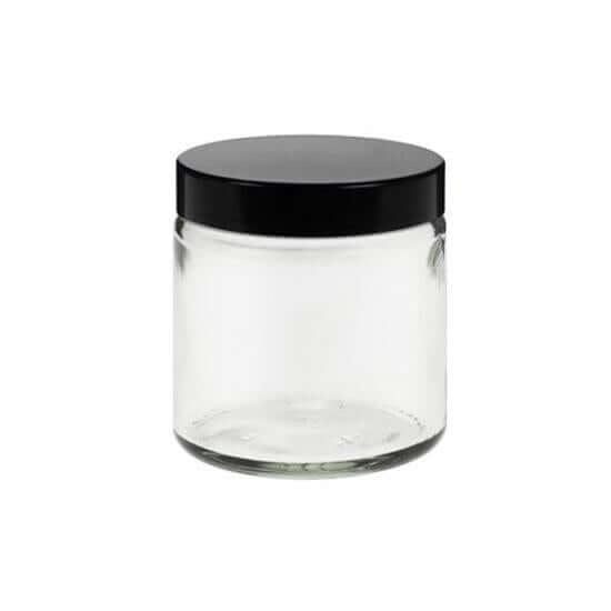120 Ml  Klar Glas Bøtte M  Sort Låg