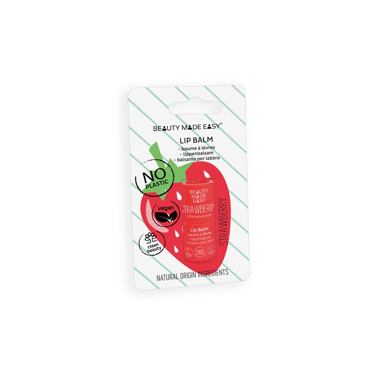Beauty Made Easy    Lip Balm   Strawberry   Hos Frisøren   Baronen