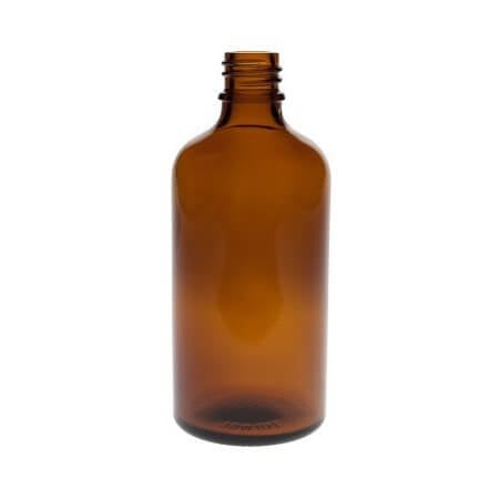 100 Ml  Brun Glasflaske   Din18