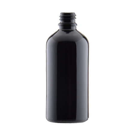 100 Ml  Sort Glasflaske   Din18